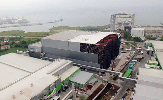 Vista aérea del espectacular almacén autoportante de Hayat Kimya