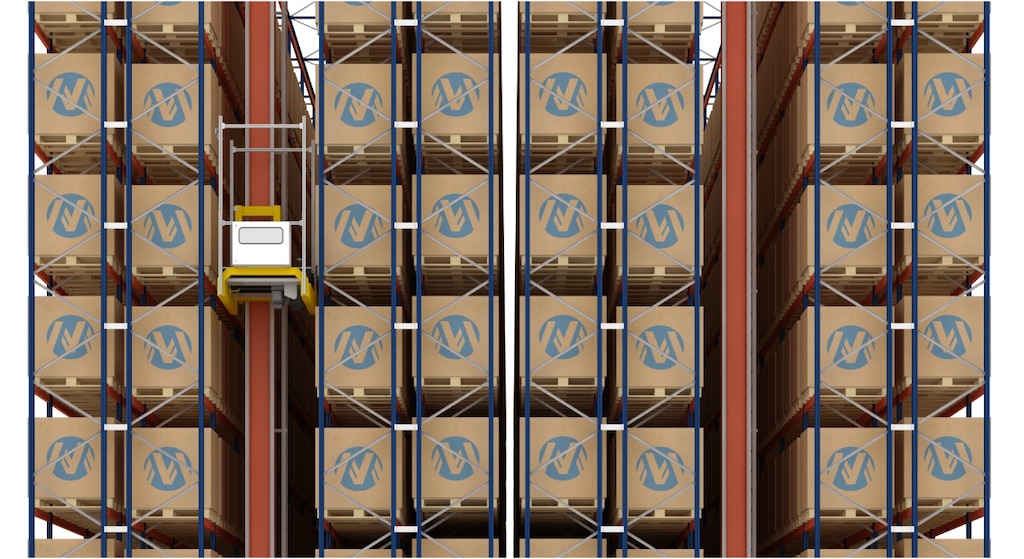 Almacén automático de tarimas y de cajas de Miguélez en España