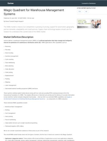 Mecalux incluida en el informe mundial de Gartner sobre sistemas de gestión de almacenes Mecalux incluida en el informe mundial de Gartner sobre sistemas de gestión de almacenes