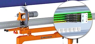 Los raíles aéreos se fijan al techo de la nave o a una estructura elevada