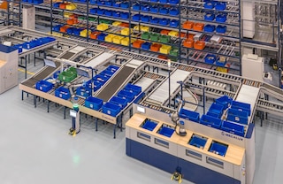 El robot de preparación de pedidos se integra perfectamente con diferentes sistemas de almacenamiento automatizado